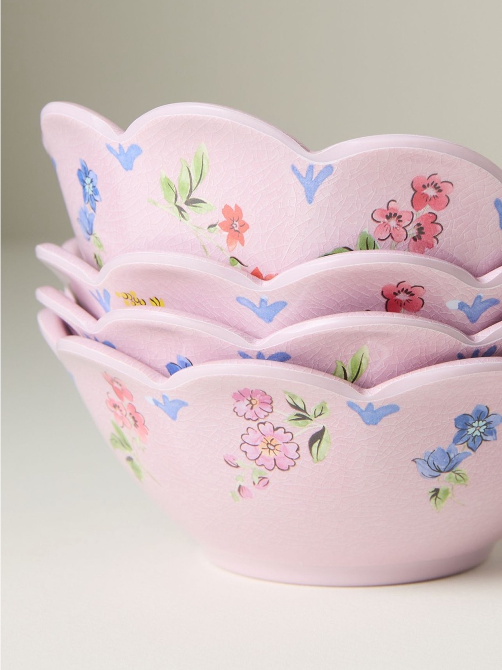 Anthropologie Annette Floral Melamine Nut Bowls, Set of 4 - Picture 3 of 3